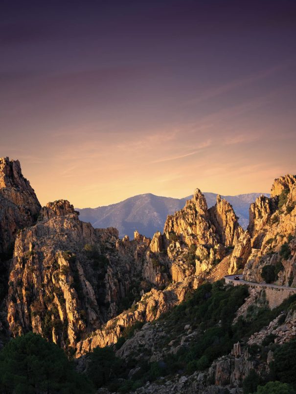 Calanches de Piana au coucher de soleil